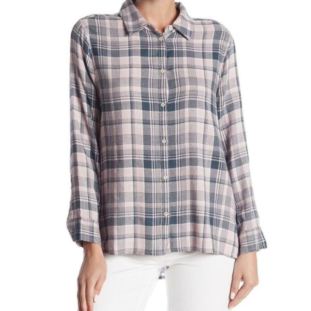 Melrose & Market Soft Pink Plaid Flannel Shirt